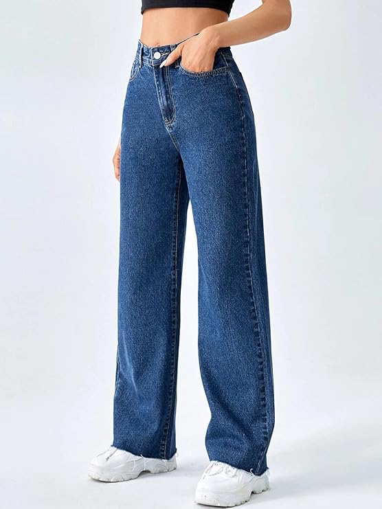 female High Rise Cotton Lycra Solid Regular Fit Jeans bottomwear