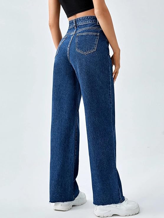 female High Rise Cotton Lycra Solid Regular Fit Jeans bottomwear