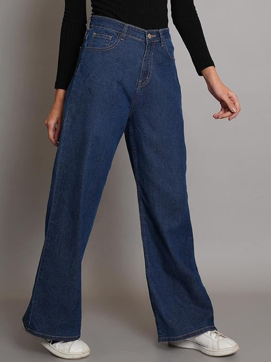 female High Rise Cotton Lycra Solid Regular Fit Jeans bottomwear
