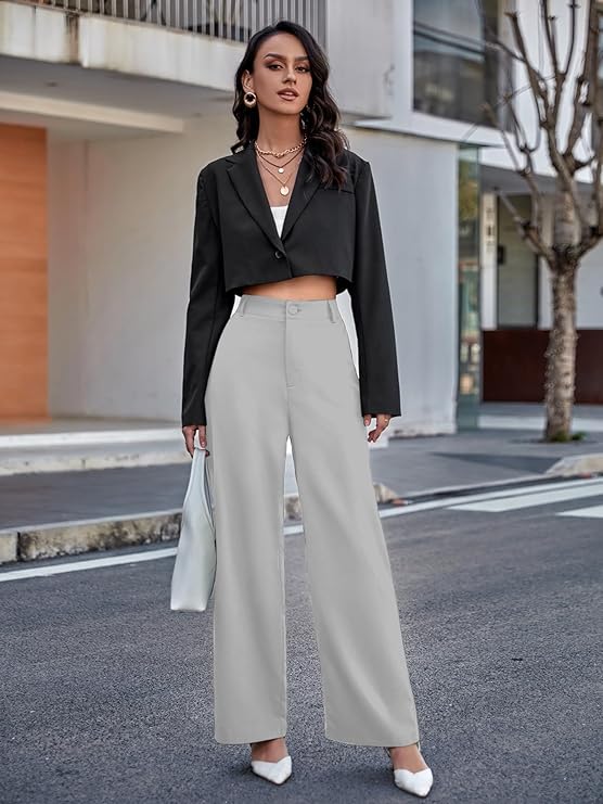 female High Waist Wide Leg Pants bottomwear