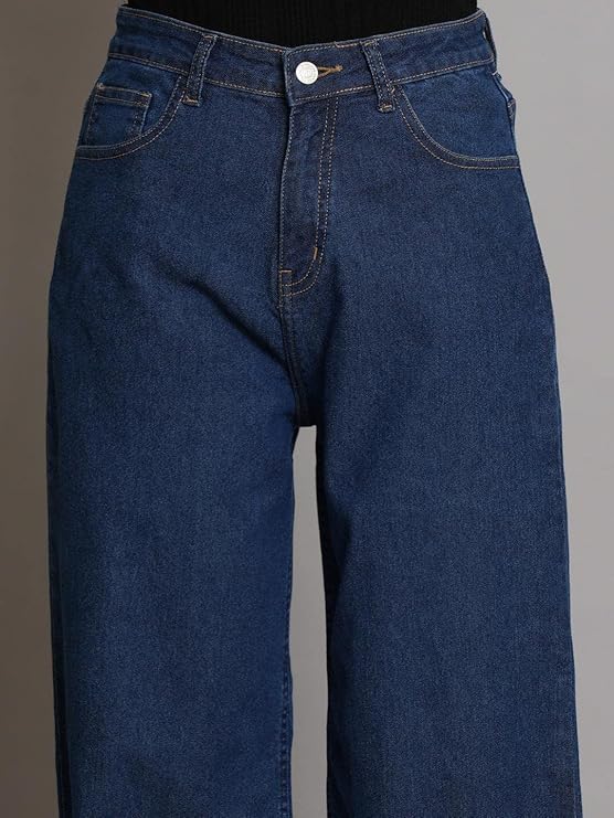 female High Rise Cotton Lycra Solid Regular Fit Jeans bottomwear