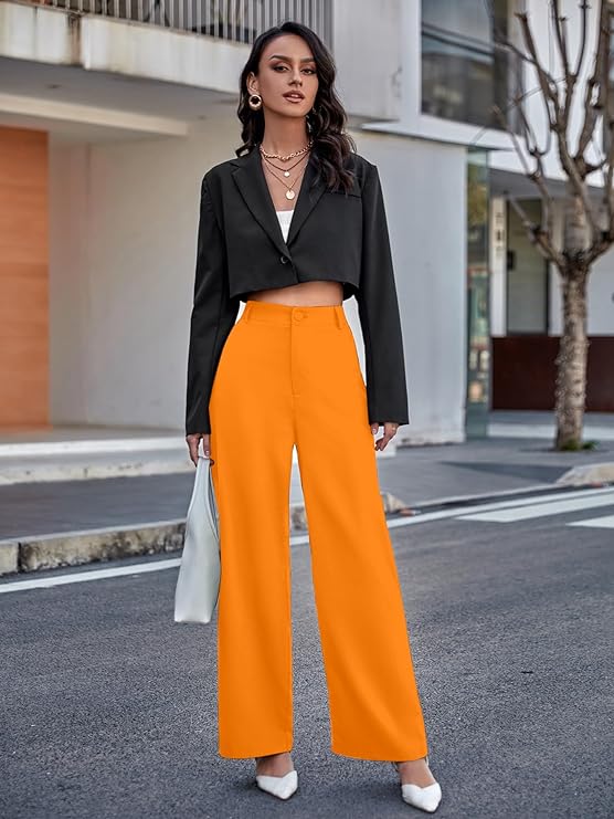 female High Waist Wide Leg Pants bottomwear