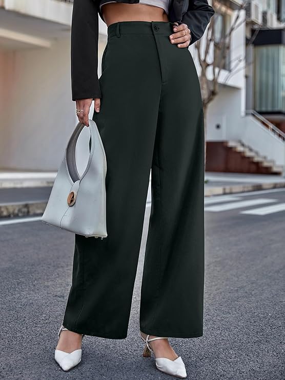 female High Waist Wide Leg Pants bottomwear