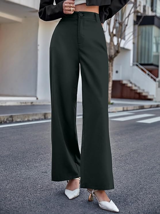 female High Waist Wide Leg Pants bottomwear