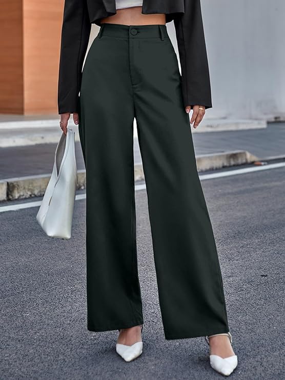 female High Waist Wide Leg Pants bottomwear
