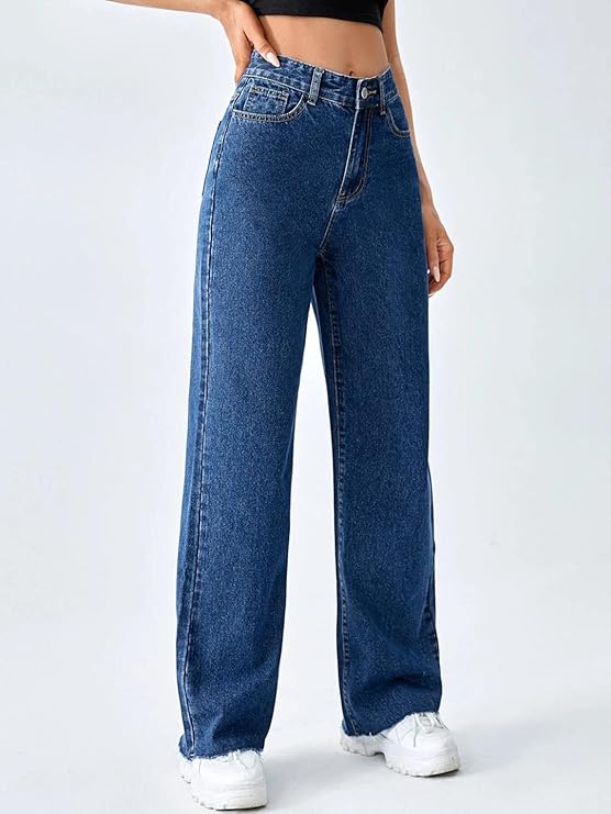female High Rise Cotton Lycra Solid Regular Fit Jeans bottomwear